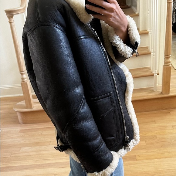 Burberry Leather Shearling Aviator Jacket - Picture 5 of 8
